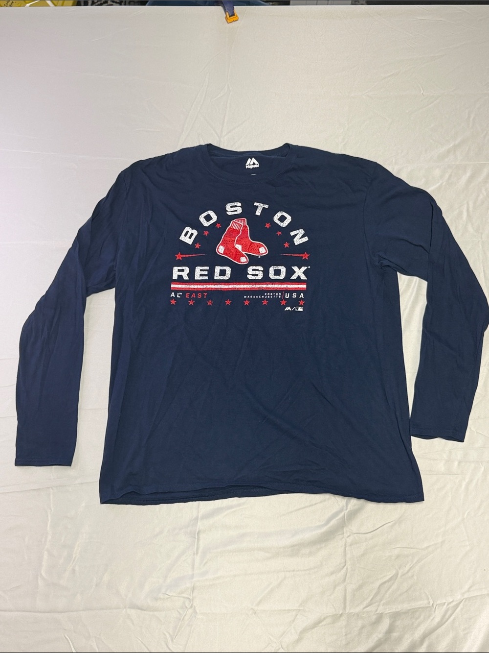 Boston Red Sox Men's Navy Long-Sleeve Graphic T-Shirt - Size XL